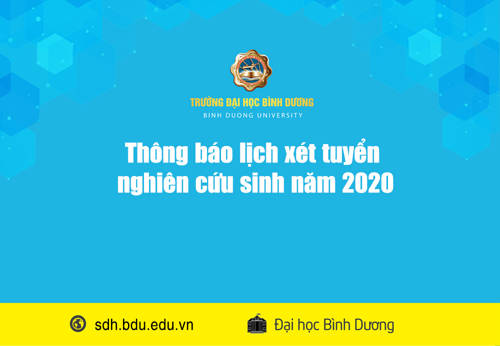 Thông báo lịch xét tuyển nghiên cứu sinh năm 2020